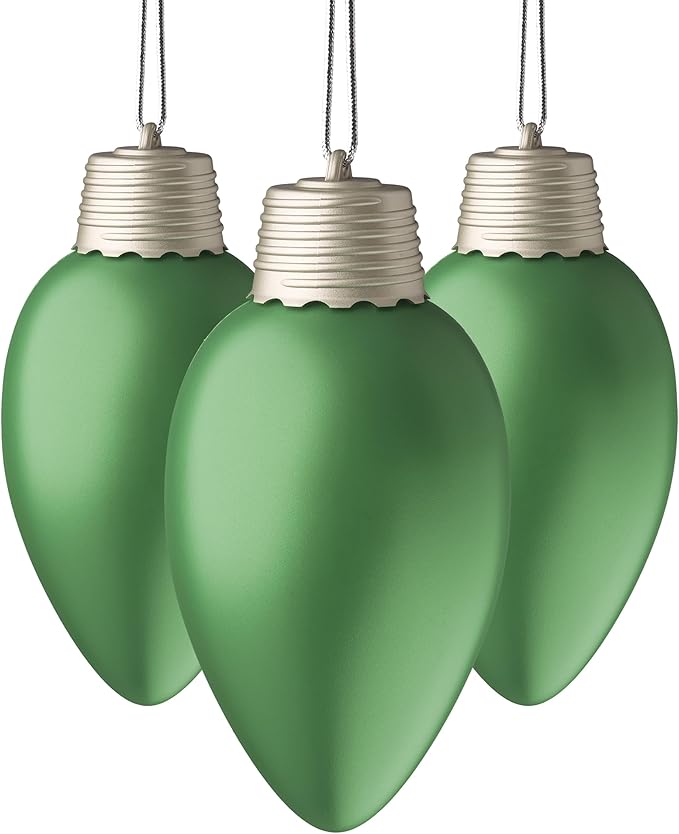 Xodus Innovations WP960-3 Battery Powered Hanging Decorative Outdoor Pulsing 8 inch C9 Bulb Style Light with Sensor Turns-On at Dark, Pack of 3, Green