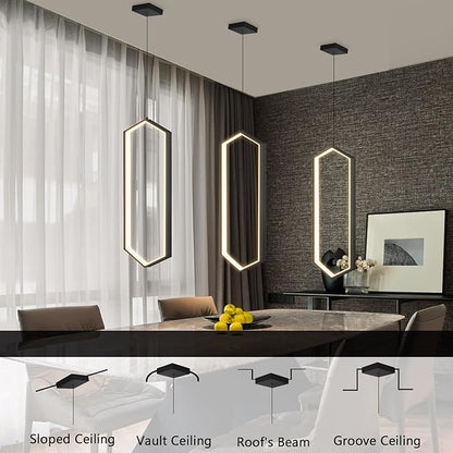 Ring Dimmable Pendant Lighting Adjust LED Mini Chandelier Ceiling Light Fixtures for Kitchen Island Dining Room Living Room Bedroom Hallway Black