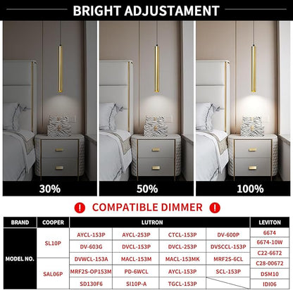 OKELI Modern Pendant Lights 4000K Bronze LED Dimmable Pendant Light Fixtures Pendant Lighting for Kitchen Island,Bar,Bedroom, 15.7inch, 10W, ETL, 3Pack