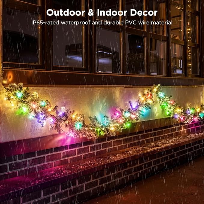 65ft Color Changing Christmas String Lights, 200 LED Twinkle Fairy Lights String Waterproof, 200+ Scene Modes, Smart App & Remote for Indoor Outdoor Christmas Tree Party Bedroom Patio Decor