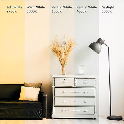 Amazon Basics A19 LED Light Bulbs, 60W Equivalent, 9W Energy Efficient, E26 Standard Base, Soft White 2700K, Dimmable, 10,000 Hour Lifetime, 16-Pack