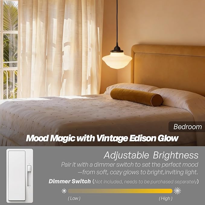 Modern Schoolhouse Ceiling Pendant Light with Milk White Glass Lampshade, Vintage Globe Hanging Ceiling Fixture Lamp for Kitchen Island Dining Room Hallway