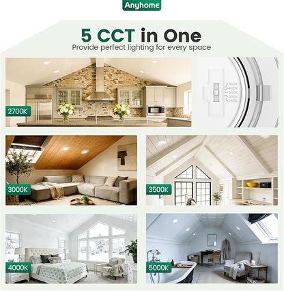 4 Inch Gimbal Led Recessed Lighting Retrofit,4 Retrofit Led Recessed Lighting,5 CCT 2700K-5000K Dimmable 8W 700LM,Compatible with TP24 Connector/E26 Bases,ETL & ES(8 Pack)