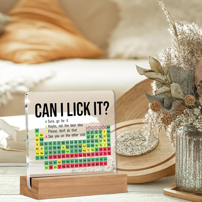 Funny Periodic Table of Elements Sign, Chemistry Gifts for Students, Teacher, Science Lovers, Chemistry Teacher Gift, Science Classroom Decor