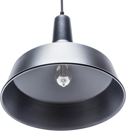 GLOBE Electric 65155 1-Light Industrial Warehouse Pendant Lighting, Matte Black, Hanging Lamp, Hanging Lights, Ceiling Light Fixture