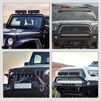 Nilight 12 Inch LED Light Bar Cover 2 PCS Black Protective Covers Durable Polycarbonate Lens Waterproof Dustproof Scratch-Proof for Double-Row Lights Off Road Driving Lighting