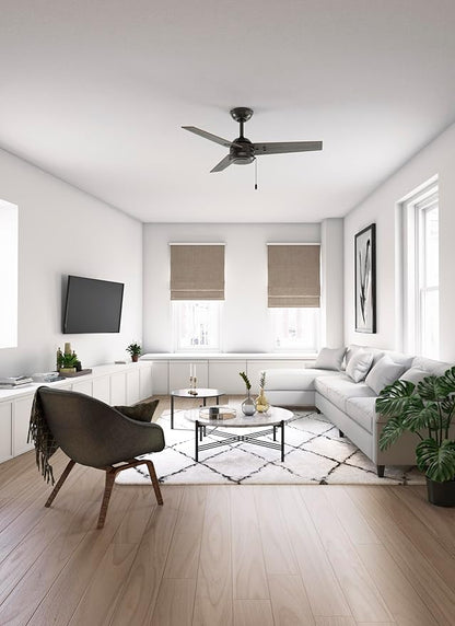 Hunter 44 inch Indoor/Outdoor Ceiling Fan, Cassius Noble Bronze Ceiling Fan, 3 Speed WhisperWind Motor, 50446, for Patios, Bedrooms, or Living Rooms