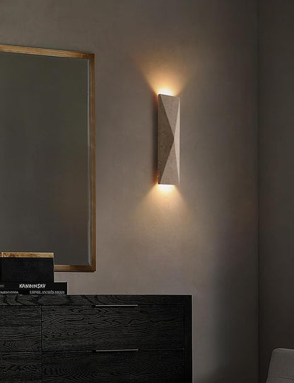 Alabaster Wall Sconce, 15.74" Natural Marble Wall Sconce Vanity Light Fixture for Living Room,Modern Wall Light, Marble Lighting for Bedroom, Staircases，Entryway