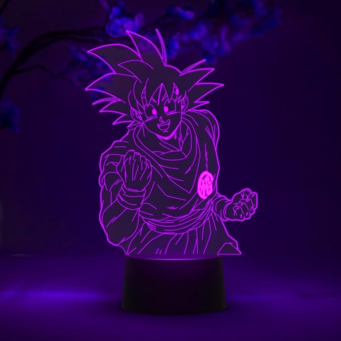 Otaku Lamps Goku Dragon Ball Super – Anime Lamp Figure Night Light, 16 Color RGB LED – Remote, 3D Anime Room Décor Gift for Otaku
