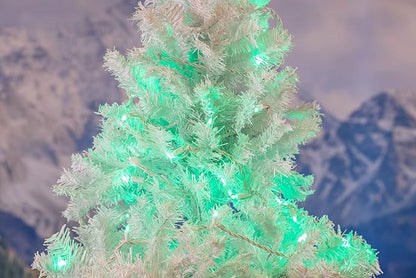 Novelty Lights 25ft Christmas String Lights, 50 Green LED Bulbs on White Wire, 6" Spacing, Connectable Indoor Outdoor Commercial Grade Lighting for Holidays Patio Weddings