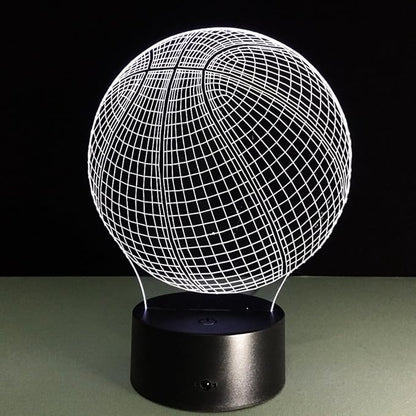 Ticent 3D Lamp Basketball Round Shape, 7 Color Changing Night Light Smart Touch Switch LED Lighting Creative Gift Toys Decorations