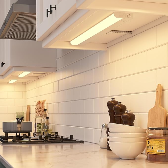 GETINLIGHT 12-inch Hardwired Only 5 Color LED Under Cabinet Lighting, Selectable 2700/3000/4000/5000/6000K, Dimmable, Matte White Finished, ETL Listed, IN-0201-11-WH-5C