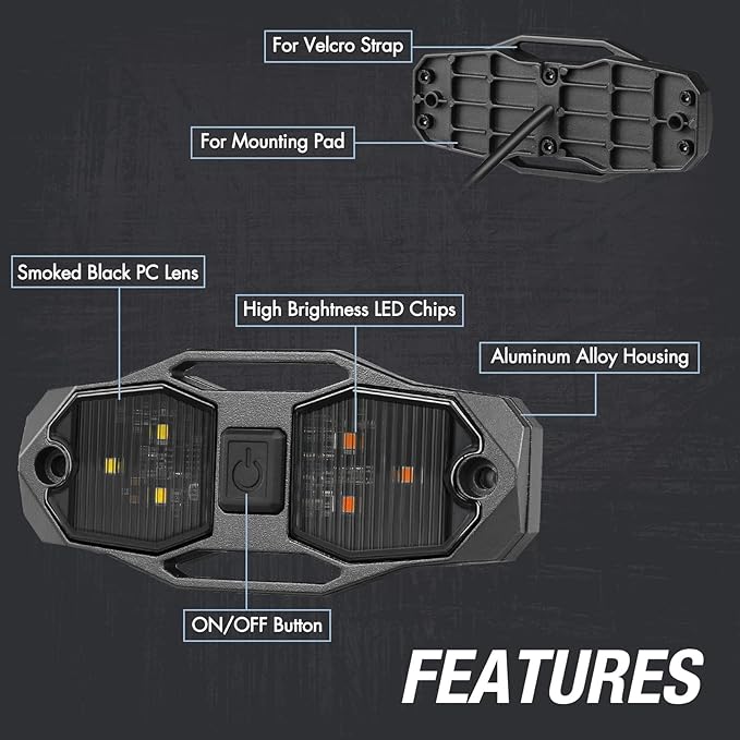 ACEC SHOP UTV Dome Light - White/Amber, Universal Roll Bar Mount LED Lights Utility Roll Cage Light Interior Dome Light Bar Cab Lights for UTV Polaris ATV RZR Can-Am SxS Pionner Talon Kawasaki
