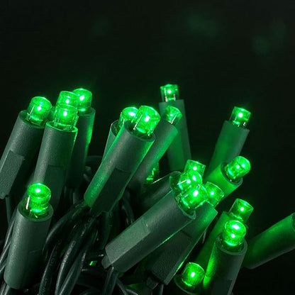 UL Listed 50 Count Dimmable 5MM Wide Angle Led Christmas Lights,Outdoor Pastel Mini Led String Lights for Garden Patio Trees Lighting Decoration,17 Feet Green Wire (Green Color)