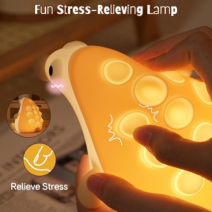 Night Light for Kids, 7 Color Changing Hedgehog Silicone Night Light with Timer, 3 Levels Dimmable Lamp, LED Rechargeable Bedside Nursery Lamp, Cute Animal Nightlight for Toddler Boys Girls (Hedgehog)