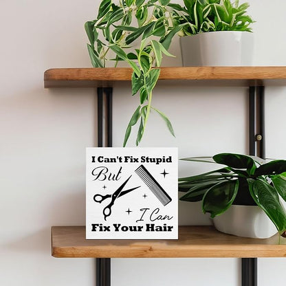 Hair Stylist Gifts, Hairdresser Gifts for Women Men, Barbershop Hair Salon Decor Sign for Desk Table Shelf 5 x 5 Inches