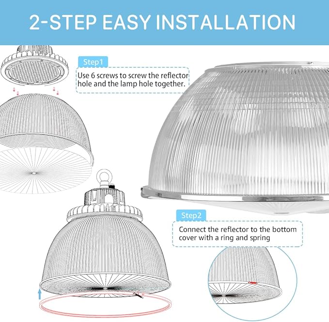 HYPERLITE 60 Degree PC Reflector ONLY for Hero Series LED High Bay Light (Clear with Cover) 4-Pack