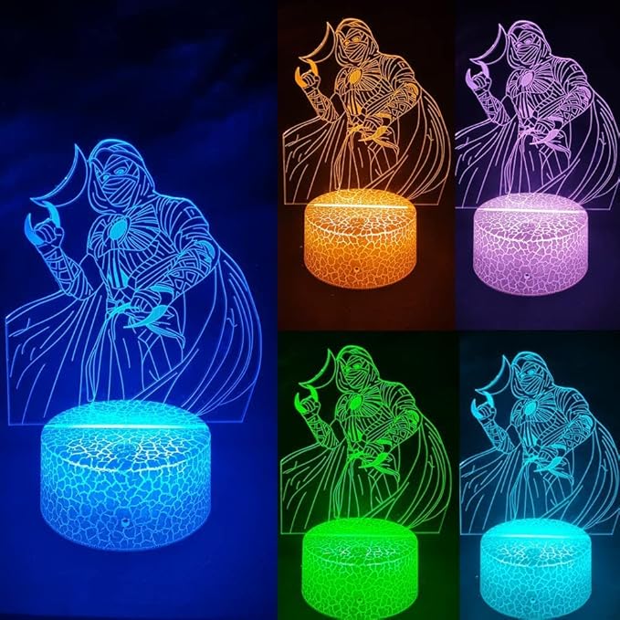 3D Night Light, 16 Color Changing Cartoon USB Desk Lamp Illusion Lighting with Remote Control for Home Decor Gift for Kids