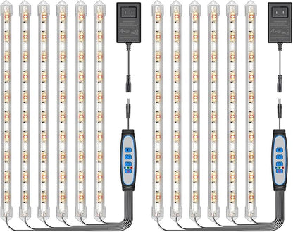Kullsinss Under Cabinet Grow Light Strip, 36W 360LEDs Grow Lights for Indoor Plant Full Spectrum 660nm/3000K/6000K Grow Lamp with 6/12/16H Timer, 3 Spectrum Modes, 5 Brightness Levels (6 Bars/2 Pack)