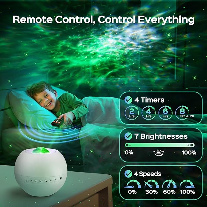One Fire 360 Lights Galaxy Projector Star Projector Teen Girl Gifts Trendy Stuff Birthday Gifts Teen Boys Gift Ideas Women Gifts Lava Lamp 15 White Noise+ Bluetooth Room Decor Led Lights for Bedroom