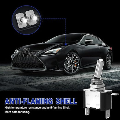 Nilight 3PCS White LED Toggle Switches 12V 20A 3 Pin 2 Position ON Off SPST Heavy Duty Rocker Switch for Auto Car Marine RV Vehicles Truck Boat Dash