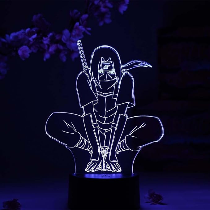 Otaku Lamps Itachi Uchiha Night Naruto – Anime Night Light, 16 Color RGB LED – Gift for Otaku