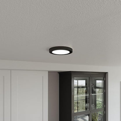Design House Paxton 7 Inch Flush Mount Ceiling Light Dimmable LED Ceiling Light - 3 Color Temperatures (3000K/4000K/5000K) for Bedroom, Bathroom, Hallway, Matte Black