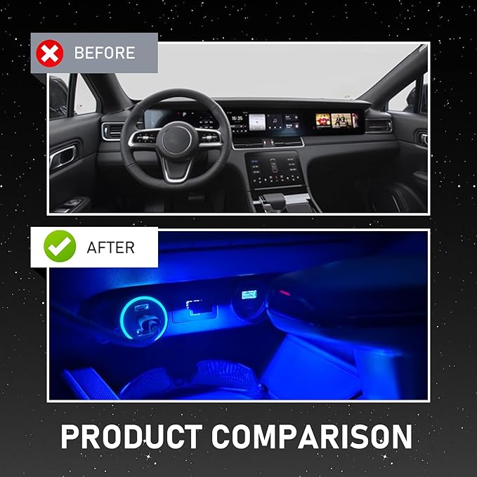 Car USB Atmosphere Lamp, 5V Touch Control Frosted Retro Bottle Interior Ambient Lights, Portable Plug-in LED Bulb Night Lights, Universal Decoration Lamps for Cars, Bedrooms (Blue)