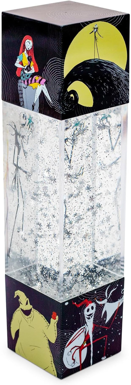 Nightmare Before Christmas Disney The Jack Skellington Glitter Motion Mood Light | Nightstand Table Lamp for Bedroom, Desk | 12 Inches Tall