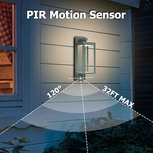 Motion Sensor LED Porch Lights Outdoor Wall Mount Lantern Exterior Light Fixture for House Garage Patio Garden,13W 750LM