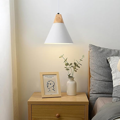 Plug in Pendant Light, 2 Pack 9.4inch Hanging Lights with Plug in Cord 14.7 ft, White Pendant Light Plug in, Hanging Pendant Light, Hanging Lamp Plug in for Bedroom Living Room Kitchen Island