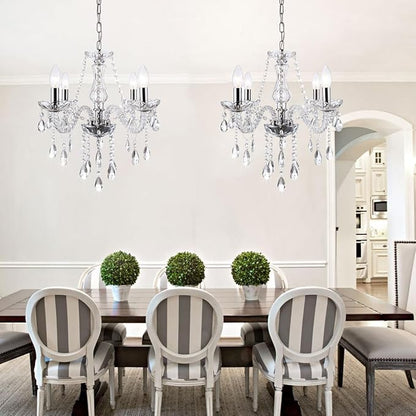 YYSHCHEN Luxury Clear Small Crystal Chandelier,Antique Small Chandelier,Mini Glass Chandeliers for Dining Room,Girls Bedroom,Living Room,Kitchen Island