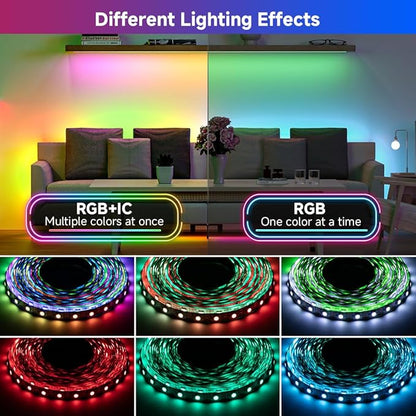 BTF-LIGHTING WS2812B IC RGB LED Strip,UL Listed,Pure Gold Wires,DC5V 3.28FT 60LED 5050SMD,Individually Addressable,Flexible for DIY Chasing Full Color Project,3M Tape,IP30(No Adapter or Controller)