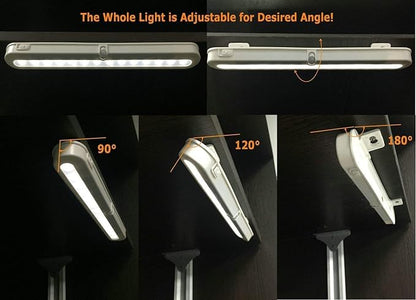 T01L LED Closet Light - BLS Super Bright 20 LED Under Cabinet Lighting Battery Powered/DC Input Wireless Motion Sensing Light, Auto On Off Switch, Motion Sensor & Light Sensor, 2 Pack