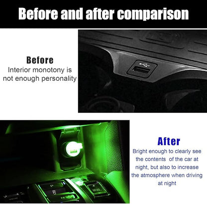 7 PCS USB LED Car Interior Atmosphere Lamp, Portable Mini LED Night Light, Plug-in USB Interface Trunk Ambient Lighting Kit, Universal Interior Car Accessories (Multicolor)