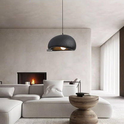 15.7in Wabi Sabi Pendant Light, Kitchen Island Lighting Fixture Ceiling Mount Japanese Lamp Japandi Chandelier for Dining Living Room Hallway Bedroom Restaurant Hanging Lamp, Black 1 Pack