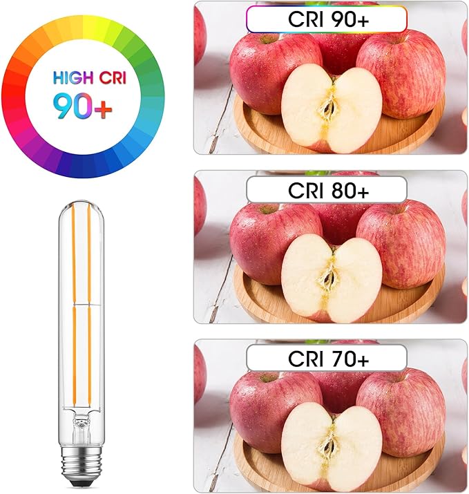 Gozelux Dimmable E26 Light Bulb 6W Equal 60 watt LED Light Bulbs AC120V Warm White 2700K Edison 60 Watt 750LM T10 Bulb for Rustic Pendant, Industrial Pipe, Wall Sconces, Vanity, Pack of 6