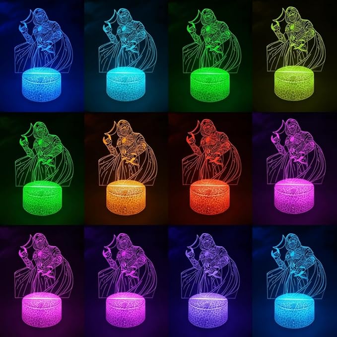 3D Night Light, 16 Color Changing Cartoon USB Desk Lamp Illusion Lighting with Remote Control for Home Decor Gift for Kids