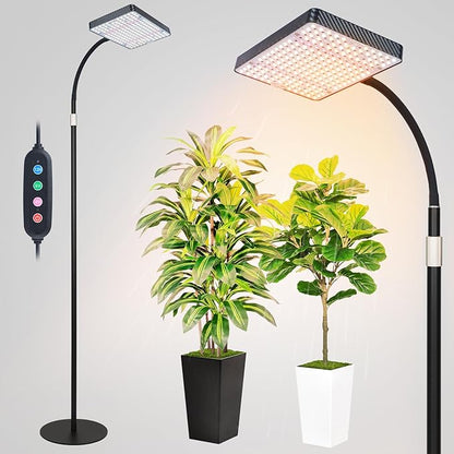 FRGROW 2026 Full Spectrum Floor Lamp Grow Light, 25 Watt Bright Grow Lights for Indoor Tall Plants, Bonsai Tree, Auto on/Off Daily Timer (4/8/12/16/20H), Adjustable Stand 24"-78"