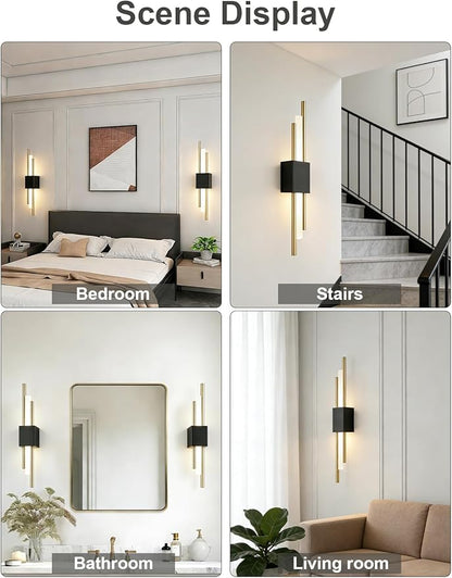 2 Pcs USB Rechargeable Wall Sconces, Wireless Cordless Wall Lamp with Dimmable Timer, No Wiring Needed Mounted Wall Light, Modern Decor Wall Sconce for Living Room, Bedroom, Study, Bathroom, Corridor