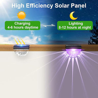 Melunar 12 Pack Solar Deck Lights Outdoor, Solar Step Lights Waterproof for Outside, Yard, Patio, Garden, Pool, Railing, Stairs, Fence (Color Changing)