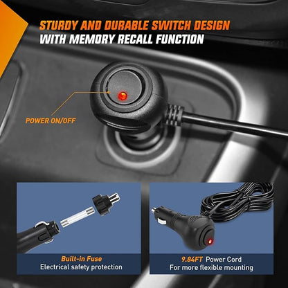 Nilight Emergency Strobe Lights Windshield Hazard Warning Safety Flash with Suction Cups Super Bright LED Light Amber White for Police Enforcement Firefighters Vehicle Truck