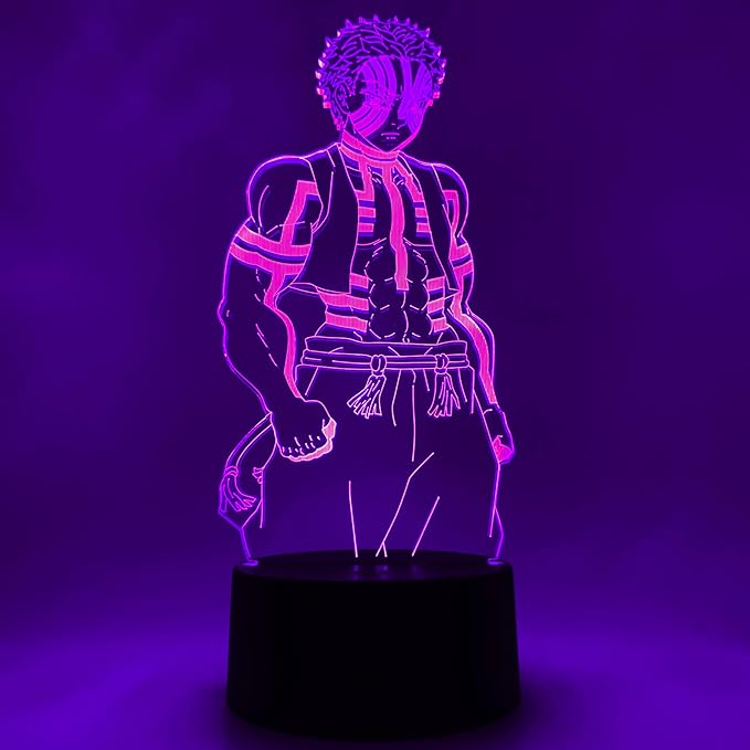 Otaku Lamps Demon Slayer - Akaza Anime Night Light, 16 Color RGB LED – Gift for Otaku