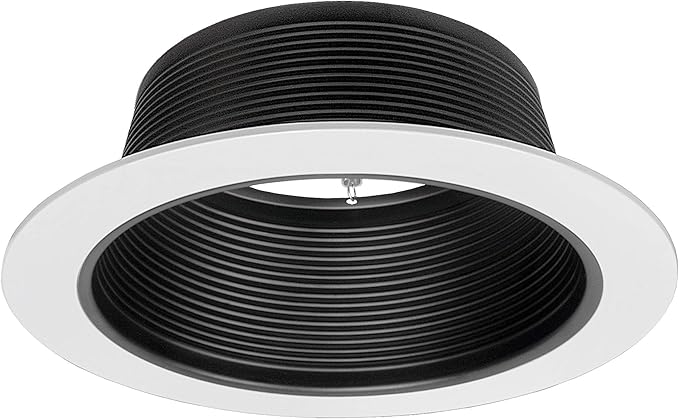 NICOR Lighting 6 inch Single Piece Baffle Trim, White (17503)