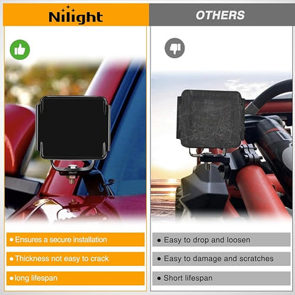Nilight 3 inch Cube Light Pod Cover 2 PCS Black Protective Covers Durable Polycarbonate Lens Waterproof Dustproof Scratch-Proof for Square Lights Off Road Driving Lighting