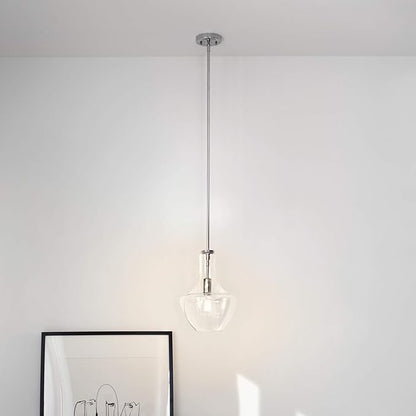 Kichler Everly 15.25" Kitchen Bell Pendant in Chrome, 1-Light Clear Glass Pendant Light, (15.25" H x 10.5" W), 42141CHCLR