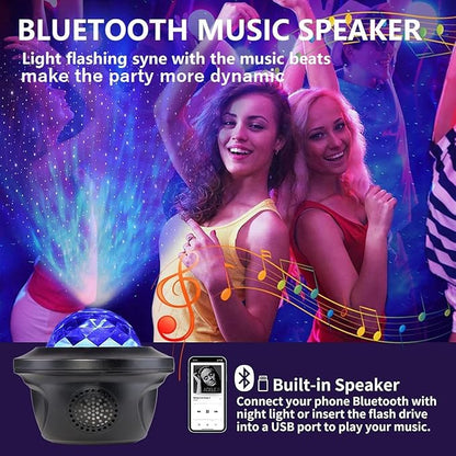 20 Lighting Effects Galaxy Projector, Large Projection Music Speaker, Remote Control Star Galaxy Light, Timer Night Light Projector for Kids Adults, Led Sky Light for Bedroom Gifts