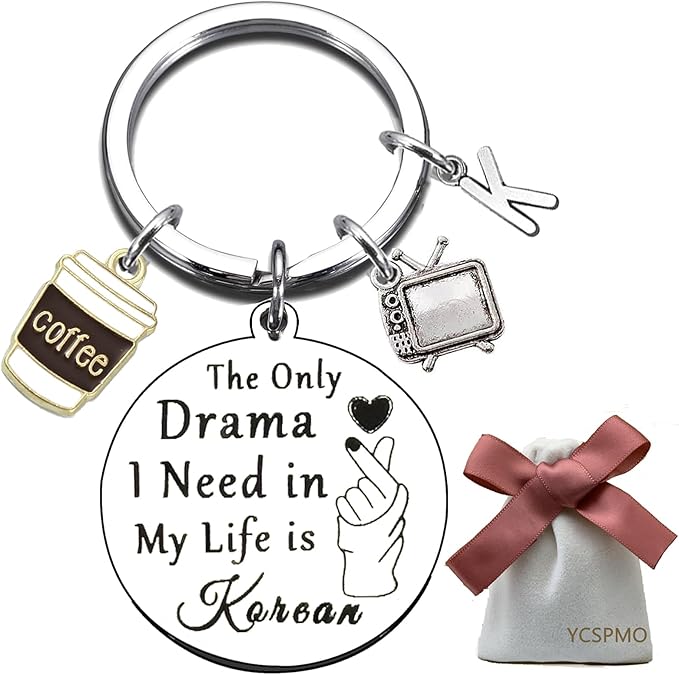 K-Drama Lover Gifts Korean Keychain for Christmas Graduation Birthday Funny Gift Ideas for Kdrama Lovers Fans Korean Group K-Pop Enthusiast K Pop Music South Korea Trip Jewelry Korean-Themed Keyring