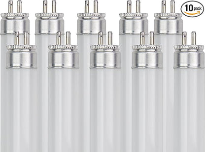 Sunlite F6T5/BL 6-Watt T5 Linear Fluorescent Light Bulb Mini Bi Pin Base, Black Light, 10-Pack