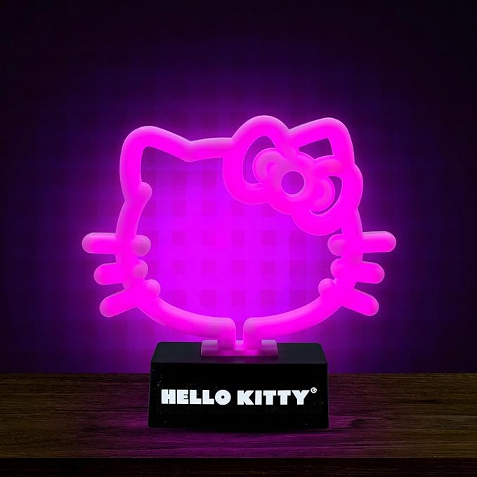 Silver Buffalo Sanrio Hello Kitty Neon LED Lamp Room Decor Mood Light, Battery Powered (Requires 2 AA Batteries - Not Included)